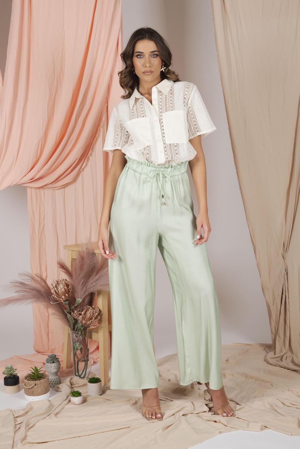 CALÇAS CETIM COM BRILHO