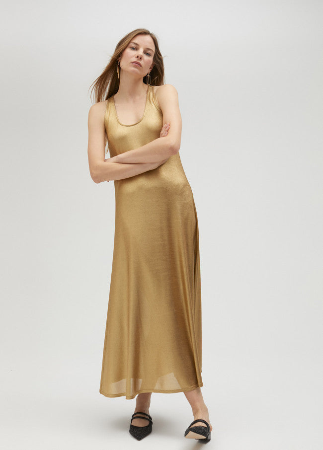 VESTIDO MIDI COM ABERTURA LATERAL