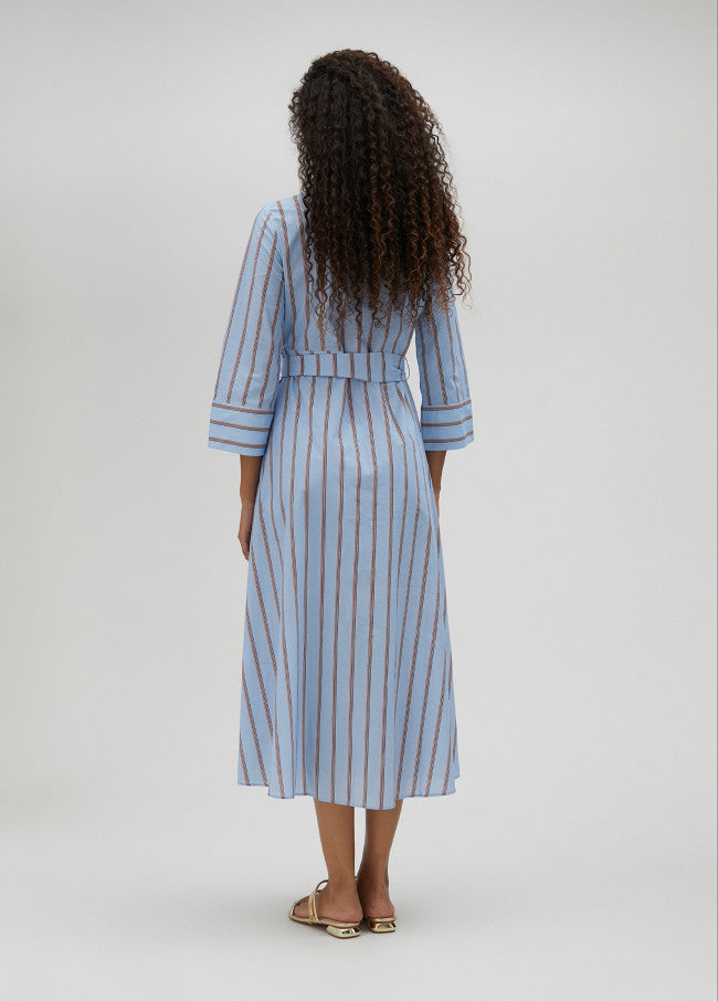 VESTIDO LONGO COM RISCAS