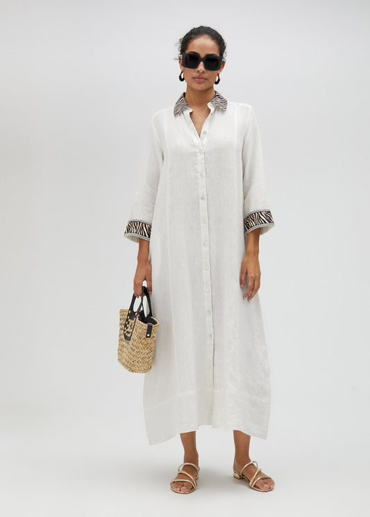 VESTIDO CAMISEIRO LONGO COM PRINT